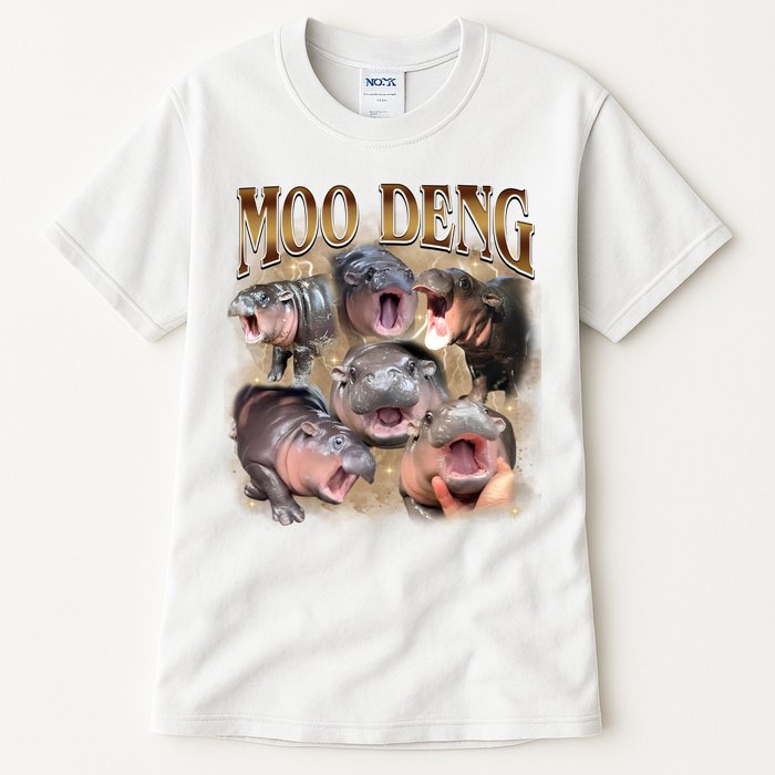 Moo Deng Hippo Meme Funny Animal Tall T-Shirt