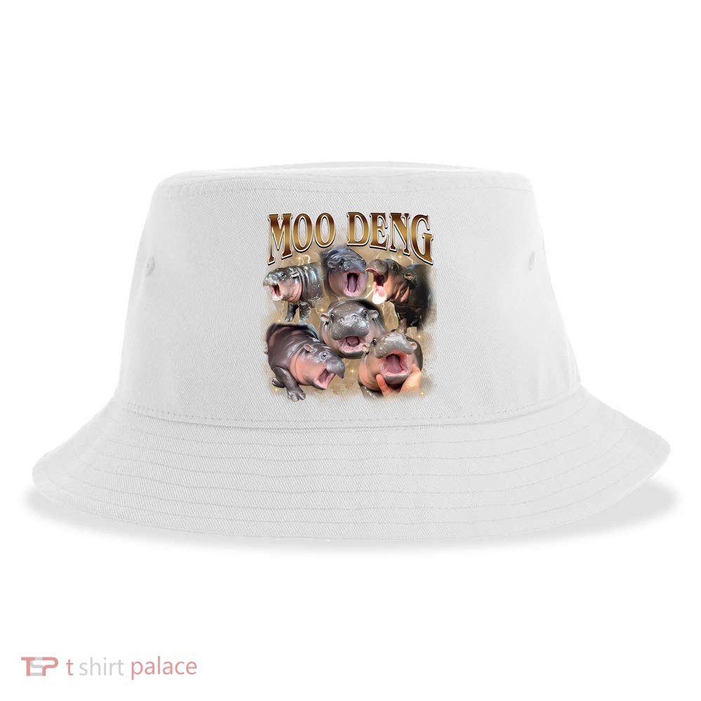 Moo Deng Hippo Meme Funny Animal Sustainable Bucket Hat