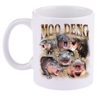 Moo Deng Hippo Meme Funny Animal 11oz C Handle Ceramic Mug