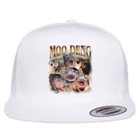 Moo Deng Hippo Meme Funny Animal Flat Bill Trucker Hat