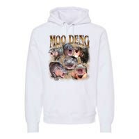 Moo Deng Hippo Meme Funny Animal Premium Hoodie