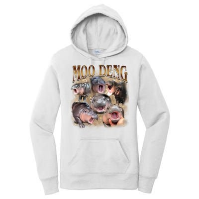 Moo Deng Hippo Meme Funny Animal Women's Pullover Hoodie