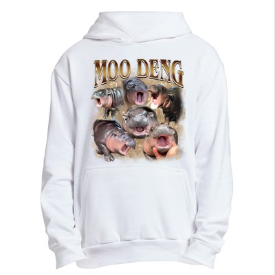 Moo Deng Hippo Meme Funny Animal Urban Pullover Hoodie