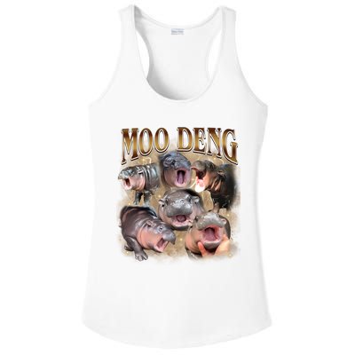 Moo Deng Hippo Meme Funny Animal Ladies PosiCharge Competitor Racerback Tank
