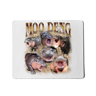 Moo Deng Hippo Meme Funny Animal Mousepad