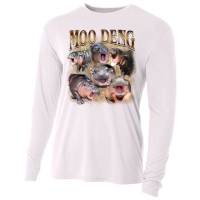 Moo Deng Hippo Meme Funny Animal Cooling Performance Long Sleeve Crew