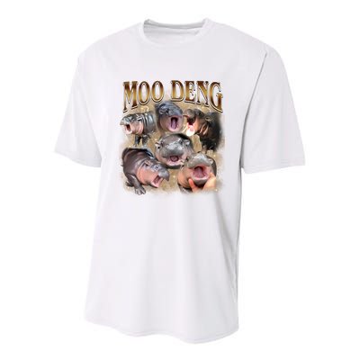 Moo Deng Hippo Meme Funny Animal Youth Performance Sprint T-Shirt