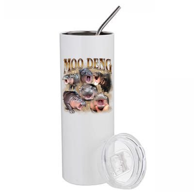 Moo Deng Hippo Meme Funny Animal Stainless Steel Tumbler