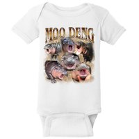 Moo Deng Hippo Meme Funny Animal Baby Bodysuit