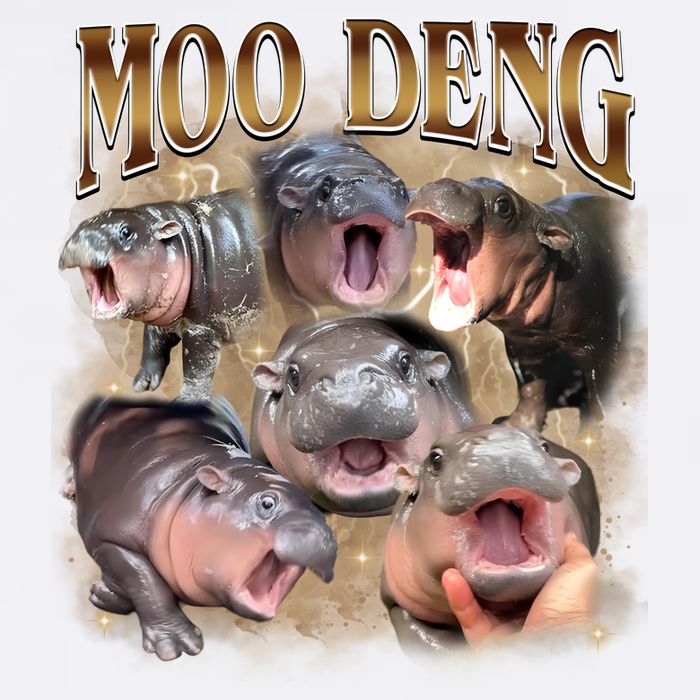 Moo Deng Hippo Meme Funny Animal Trucker Hat