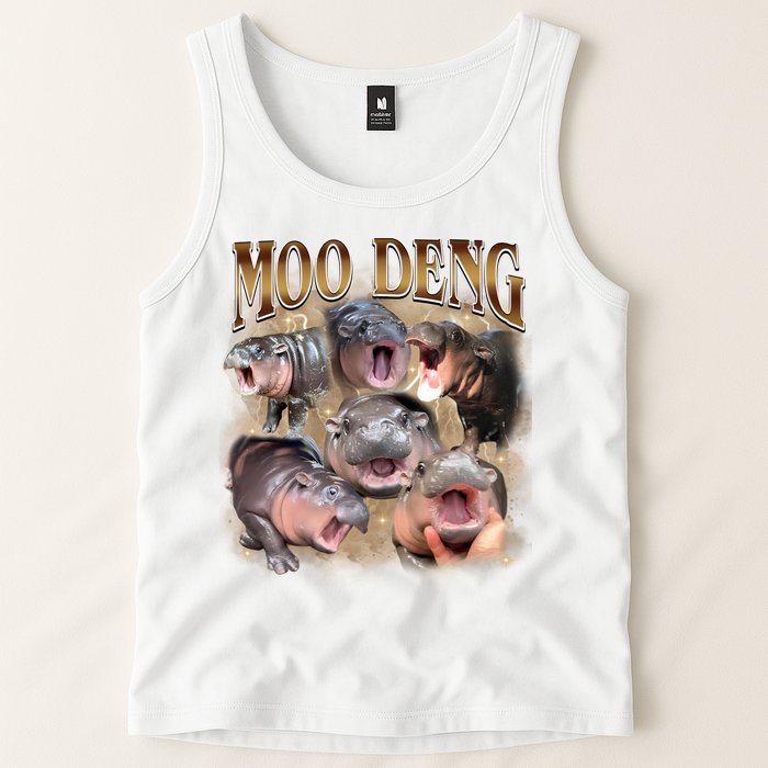 Moo Deng Hippo Meme Funny Animal Tank Top