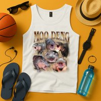 Moo Deng Hippo Meme Funny Animal Tank Top