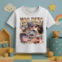 Moo Deng Hippo Meme Funny Animal Toddler T-Shirt