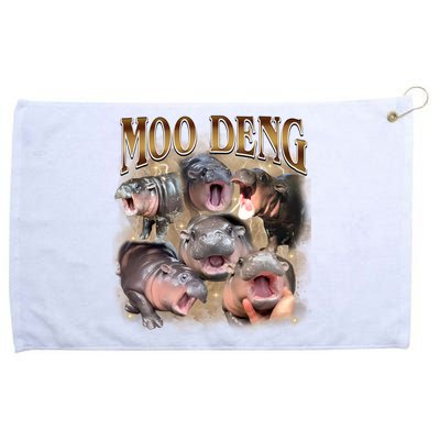 Moo Deng Hippo Meme Funny Animal Grommeted Golf Towel