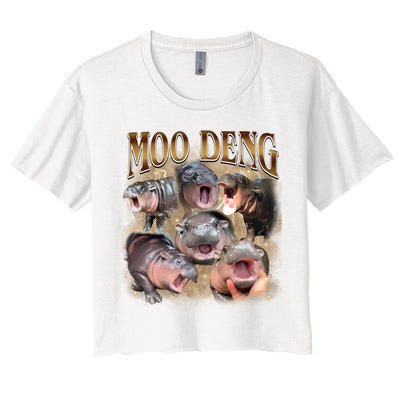 Moo Deng Hippo Meme Funny Animal Crop Top