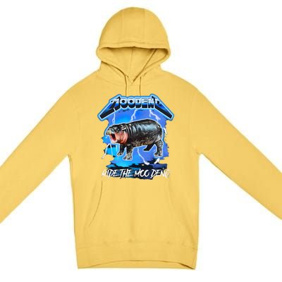 Moo Deng Hippo Ride The Moo Deng Premium Pullover Hoodie