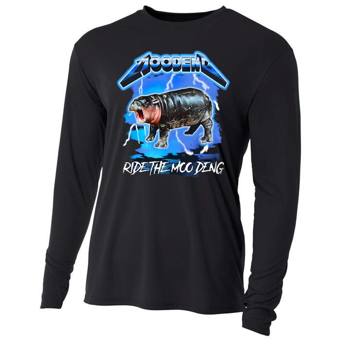 Moo Deng Hippo Ride The Moo Deng Cooling Performance Long Sleeve Crew