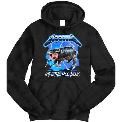 Moo Deng Hippo Ride The Moo Deng Tie Dye Hoodie