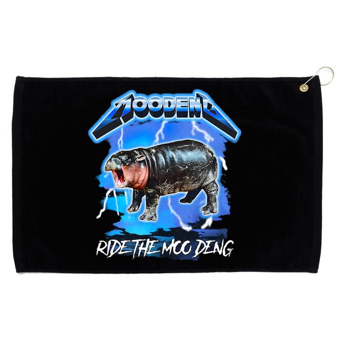 Moo Deng Hippo Ride The Moo Deng Grommeted Golf Towel