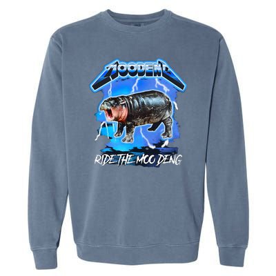 Moo Deng Hippo Ride The Moo Deng Garment-Dyed Sweatshirt