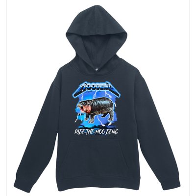 Moo Deng Hippo Ride The Moo Deng Urban Pullover Hoodie