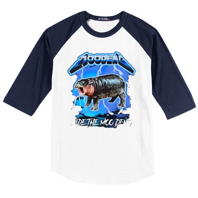 Moo Deng Hippo Ride The Moo Deng Baseball Sleeve Shirt