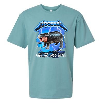 Moo Deng Hippo Ride The Moo Deng Sueded Cloud Jersey T-Shirt