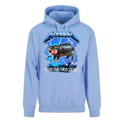 Moo Deng Hippo Ride The Moo Deng Unisex Surf Hoodie