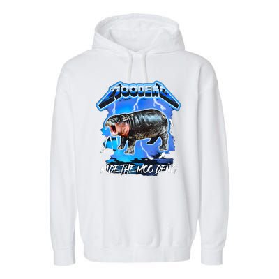 Moo Deng Hippo Ride The Moo Deng Garment-Dyed Fleece Hoodie