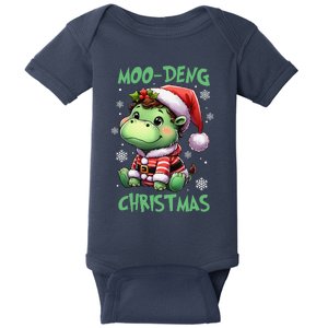 Moo Deng Hippo Baby Pigmy Moodeng Chrismats Zoo Family Baby Bodysuit