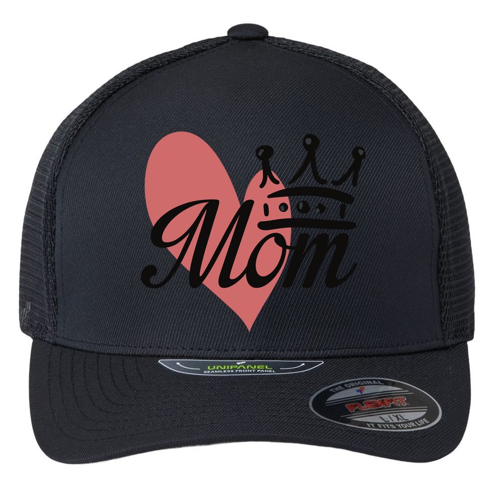 Mother's Day Heart Mom Queen Love Mama 'S Cool Gift Flexfit Unipanel Trucker Cap