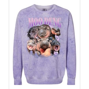 Moo Deng Hippo Meme Funny Colorblast Crewneck Sweatshirt