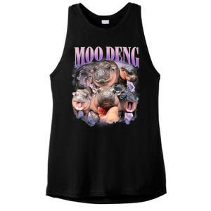 Moo Deng Hippo Meme Funny Ladies PosiCharge Tri-Blend Wicking Tank