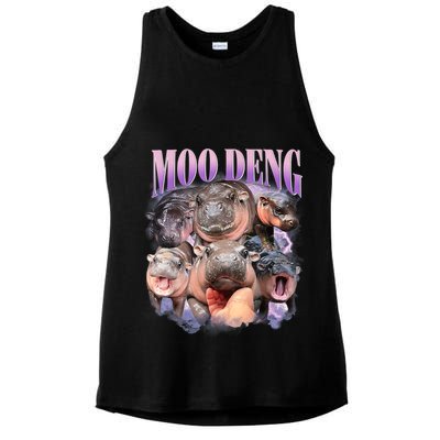 Moo Deng Hippo Meme Funny Ladies PosiCharge Tri-Blend Wicking Tank