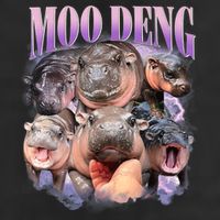 Moo Deng Hippo Meme Funny Garment-Dyed Heavyweight T-Shirt