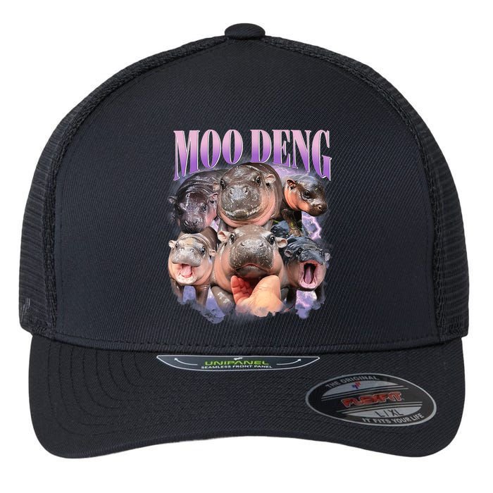 Moo Deng Hippo Meme Funny Flexfit Unipanel Trucker Cap
