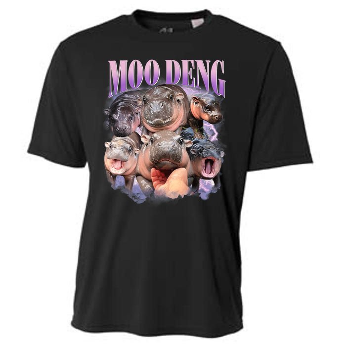 Moo Deng Hippo Meme Funny Cooling Performance Crew T-Shirt