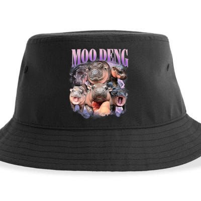 Moo Deng Hippo Meme Funny Sustainable Bucket Hat