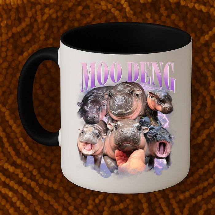 Moo Deng Hippo Meme Funny Mug