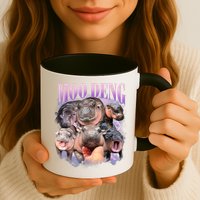 Moo Deng Hippo Meme Funny Mug