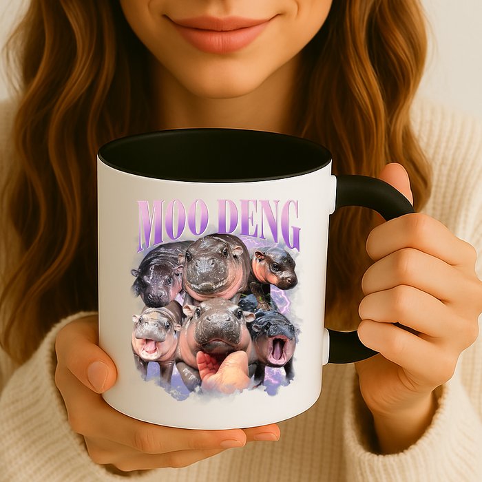 Moo Deng Hippo Meme Funny Mug