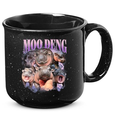 Moo Deng Hippo Meme Funny 15oz Campfire Ceramic Mug