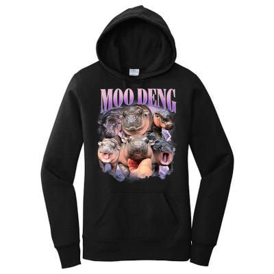 Moo Deng Hippo Meme Funny Women's Pullover Hoodie