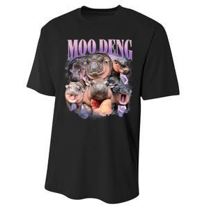 Moo Deng Hippo Meme Funny Performance Sprint T-Shirt