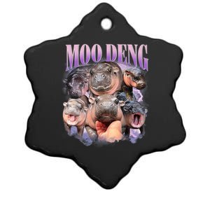 Moo Deng Hippo Meme Funny Ceramic Star Ornament