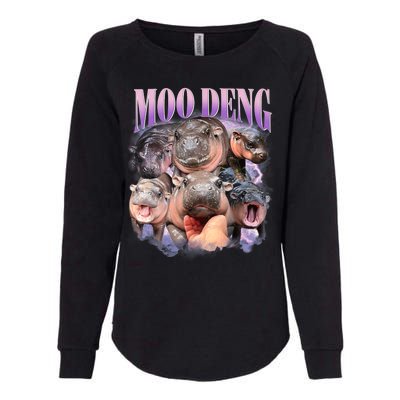 Moo Deng Hippo Meme Funny Womens California Wash Sweatshirt