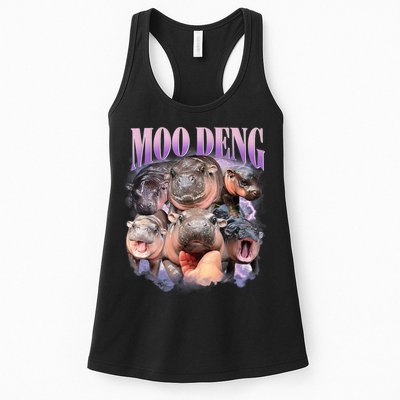 Moo Deng Hippo Meme Funny Womens Tank Top
