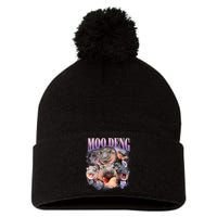 Moo Deng Hippo Meme Funny Pom Pom 12in Knit Beanie