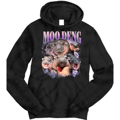 Moo Deng Hippo Meme Funny Tie Dye Hoodie