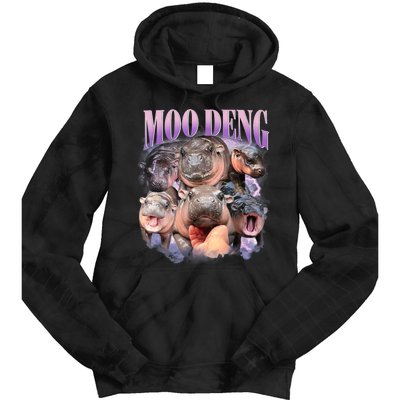 Moo Deng Hippo Meme Funny Tie Dye Hoodie